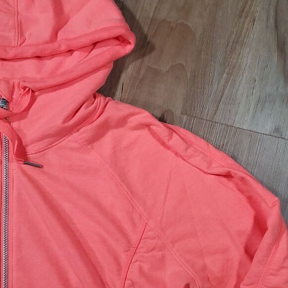 💜Champion Elite Neon Orange Zippered Long Sleeve Hooded Sweatshirt Large - Picture 4 of 7